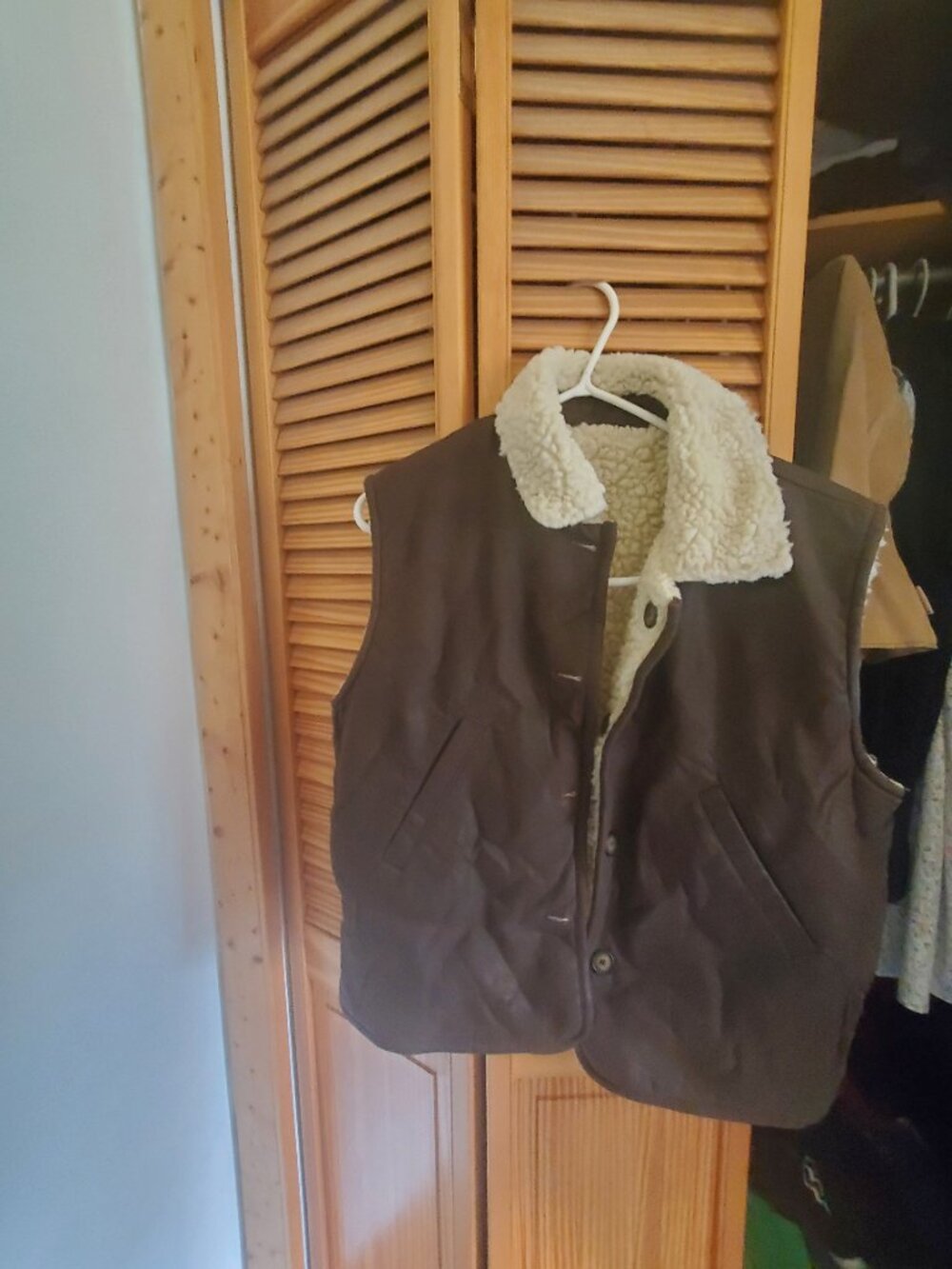 Reversible shearling vest